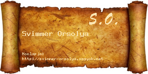 Svimmer Orsolya névjegykártya